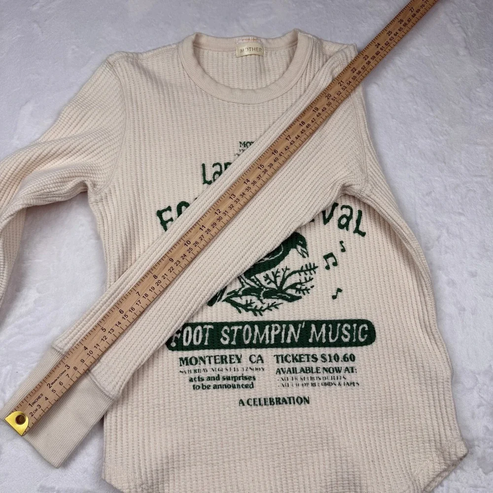 NWOT Mother The Itty Bitty Goodie Goodie Lady Bird Folk Festival Thermal Top M - Picture 9 of 9